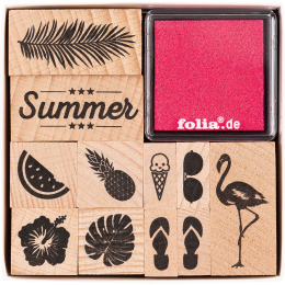 Wooden Stamps Summer 11-pack in the group Hobby & Creativity / Hobby Accessories / Stamps at Pen Store (131609)