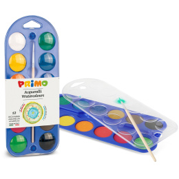 Watercolour tablets 12-set Ø30 + brush in the group Kids / Kids' Paint & Crafts / Kids' Watercolor Paint at Pen Store (132090)