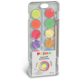 Watercolour tablets 12-set Fluo+Metallic Ø30 + brush in the group Kids / Kids' Paint & Crafts / Kids' Watercolor Paint at Pen Store (132096)