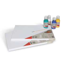 Pouring-kit Acrylic 4x100ml + 2 canvases in the group Hobby & Creativity / Paint / Hobby Paint at Pen Store (132198)
