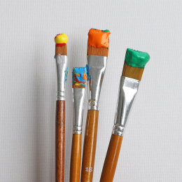 Brushes round/flat tip 5-set Acrylic in the group Art Supplies / Brushes / Acrylic Brushes at Pen Store (132225)