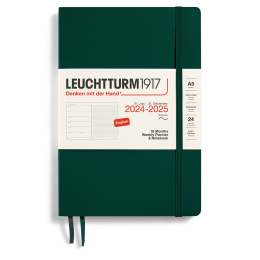 Calendar 18M Weekly Planner & Notebook Soft Cover A5 Forest Green in the group Paper & Pads / Planners / 18-Month Planners at Pen Store (132574)