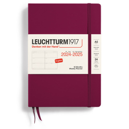 Calendar 18M Weekly Planner Hard Cover A5 Port Red in the group Paper & Pads / Planners / 18-Month Planners at Pen Store (132576)