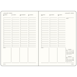 Calendar 18M Academic Week Planner Hard Cover A4 Black  in the group Paper & Pads / Planners / 18-Month Planners at Pen Store (132580)