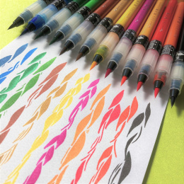 Kuretake Set Di 6 Pennarelli A Pennello Gansai Tambi – Colori Acquosi, Punta Media, Inchiostro Resistente All'Acqua, Giappone