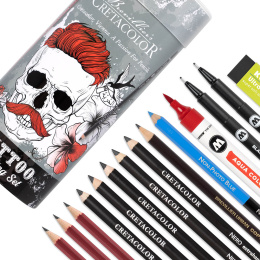 Tattoo Sketching Set 14 pcs in the group Art Supplies / Crayons & Graphite / Graphite & Pencils at Pen Store (132709)