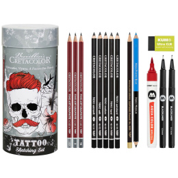 Tattoo Sketching Set 14 pcs in the group Art Supplies / Crayons & Graphite / Graphite & Pencils at Pen Store (132709)