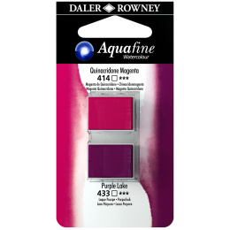 Aquarelle Half-pan Duo Quinacridone Magenta/Purple Lake in the group Art Supplies / Artist colours / Watercolor Paint / Watercolor pans at Pen Store (132894)