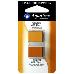 Aquarelle Half-pan Duo Yellow Ochre/Raw Sienna in the group Art Supplies / Artist colours / Watercolor Paint / Watercolor pans at Pen Store (132904)