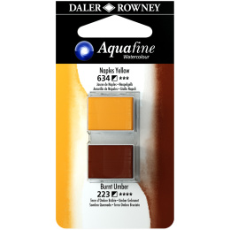 Aquarelle Half-pan Duo Naples Yellow/Burnt Umber in the group Art Supplies / Artist colours / Watercolor Paint / Watercolor pans at Pen Store (132906)
