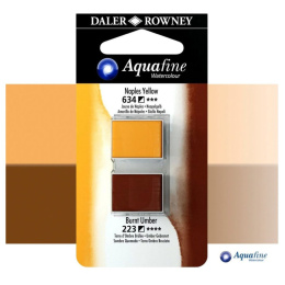 Aquarelle Half-pan Duo Naples Yellow/Burnt Umber in the group Art Supplies / Artist colours / Watercolor Paint / Watercolor pans at Pen Store (132906)