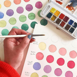 Watercolour Travel set 12  ½ -Half pans  in the group Art Supplies / Artist colours / Watercolor Paint / Watercolor pans at Pen Store (132936)