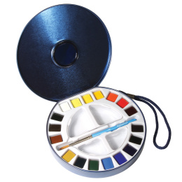 Watercolour Travel set Tin 18  ½ -Half pans  in the group Art Supplies / Artist colours / Watercolor Paint / Watercolor pans at Pen Store (132937)