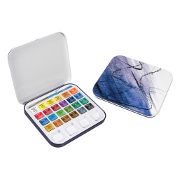 Watercolour Travel set Tin 24 ½ -Half pans  in the group Art Supplies / Artist colours / Watercolor Paint at Pen Store (132938)