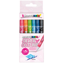 Creative Outline Markers Silver Pack of 6 in the group Pens / Artist Pens / Felt Tip Pens at Pen Store (133006)