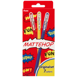 Mattehop Gel Roller Pen Original Colours Pack of 7 in the group Pens / Writing / Gel Pens at Pen Store (133079)