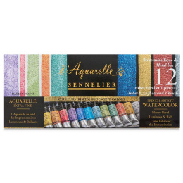 l'Aquarelle Watercolour Iridescent Colours 12x10 ml in the group Art Supplies / Artist colours / Watercolor Paint at Pen Store (133816)