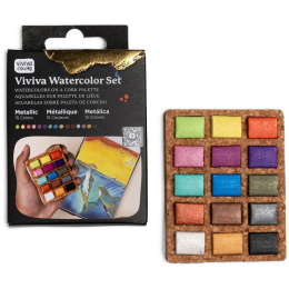 Watercolour Pans Metallic 15 Colours in the group Art Supplies / Artist colours / Watercolor Paint at Pen Store (133837)