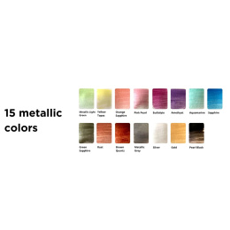 Watercolour Pans Metallic 15 Colours in the group Art Supplies / Artist colours / Watercolor Paint at Pen Store (133837)