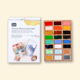 Watercolour Pans DeLuxe 24 Colours in the group Art Supplies / Artist colours / Watercolor Paint at Pen Store (133838)