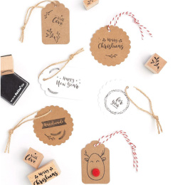 Christmas Tags Manila Labels Round 12-pack in the group Hobby & Creativity / Holidays and seasons / Christmas crafts  at Pen Store (133935)