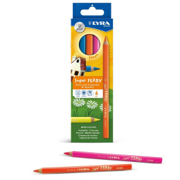 Super Ferby Neon Set of 6 in the group Kids / Kids' Pens / Coloring Pencils for Kids at Pen Store (133979)