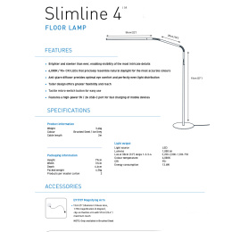 Slimline 4 Floor Lamp Ice Grey in the group Hobby & Creativity / Hobby Accessories / Artist Lamps at Pen Store (134055)