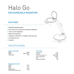 Halo Go Rechargeable Magnifier Lamp in the group Hobby & Creativity / Hobby Accessories / Artist Lamps at Pen Store (134061)