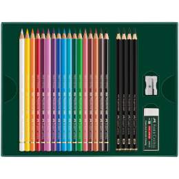 Polychromos & Pitt Graphite Mat Set 17 Colored Pencils + 4 Graphite Pencils in the group Pens / Artist Pens / Colored Pencils at Pen Store (134069)