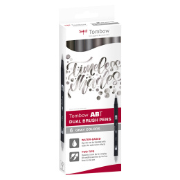 ABT Dual Brush pen Set 6 pcs Gray in the group Pens / Artist Pens / Brush Pens at Pen Store (134116)