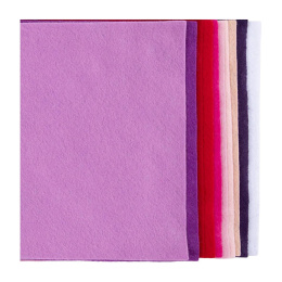 Craft felt A4 10-pack Purple pink colour mix in the group Hobby & Creativity / Create / Craft felt at Pen Store (134712)