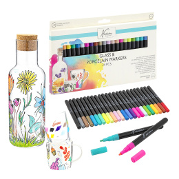 Glass and Porcelain Markers 24-set in the group Hobby & Creativity / Paint / Glass & Porcelain Paint at Pen Store (134881)