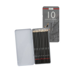 Sketching Pencils 10-set Metal Box in the group Art Supplies / Crayons & Graphite / Graphite & Pencils at Pen Store (134888)