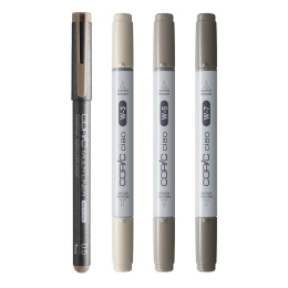 Ciao Shade Set Dark Warm Gray Pack of 4 in the group Pens / Artist Pens / Illustration Markers at Pen Store (135144)