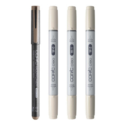 Ciao Shade Set Light Warm Gray Pack of 4 in the group Pens / Artist Pens / Illustration Markers at Pen Store (135145)