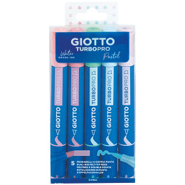 Turbo Pro Dual Tip Marker Pen Set of 5 Pastel in the group Pens / Artist Pens / Watercolour markers at Pen Store (135470)