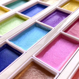 Gansai Tambi Aquarelle 24-set Metallic in the group Art Supplies / Artist colours / Watercolor Paint / Watercolor pans at Pen Store (135536)