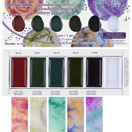 Gansai Tambi Aquarelle 5-set Granulating Colors 2 in the group Art Supplies / Artist colours / Watercolor Paint / Watercolor pans at Pen Store (135537)