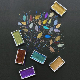 Gansai Tambi Aquarelle 24-set Metallic 2 in the group Art Supplies / Artist colours / Watercolor Paint / Watercolor pans at Pen Store (135538)