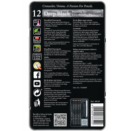 Deep Black Drawing Set 10 pcs in the group Art Supplies / Crayons & Graphite / Drawing Charcoal at Pen Store (135646)