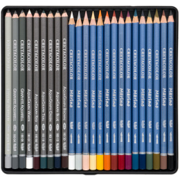 The Aquarino Box Watercolour Drawing set 24 pieces in the group Pens / Artist Pens / Watercolor Pencils at Pen Store (135647)