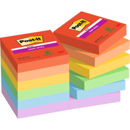 Post-it Super Sticky 47.6 x 47.6 Colour Mix Playful 12-pack in the group Paper & Pads / Note & Memo / Post-it and notepads at Pen Store (135719)