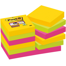 Post-it Super Sticky 47.6 x 47.6 Colour Mix Carnival 12-pack in the group Paper & Pads / Note & Memo / Post-it and notepads at Pen Store (135729)