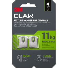 Claw Picture Hook for Plasterboard 11 kg 4-pack in the group Hobby & Creativity / Organize / Frames / Picture hanging at Pen Store (135736)