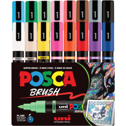Posca Brush PC-5BR Set of 16 in the group Pens / Artist Pens / Illustration Markers at Pen Store (135921)