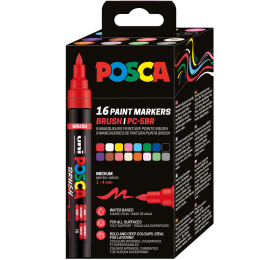 Posca Brush PC-5BR Set of 16 in the group Pens / Artist Pens / Illustration Markers at Pen Store (135921)