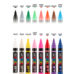 Posca Brush PC-5BR Set of 16 in the group Pens / Artist Pens / Illustration Markers at Pen Store (135921)