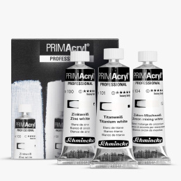 PRIMAcryl Acrylic paint 35 ml White 3-set in the group Art Supplies / Artist colours / Acrylic Paint at Pen Store (136015)