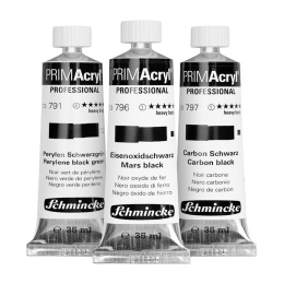 PRIMAcryl Acrylic paint 35 ml Black 3-set in the group Art Supplies / Artist colours / Acrylic Paint at Pen Store (136016)