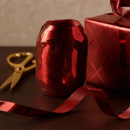 Gift ribbon metallic 10m x 7 mm Red in the group Hobby & Creativity / Holidays and seasons / Wrapping at Pen Store (136410)